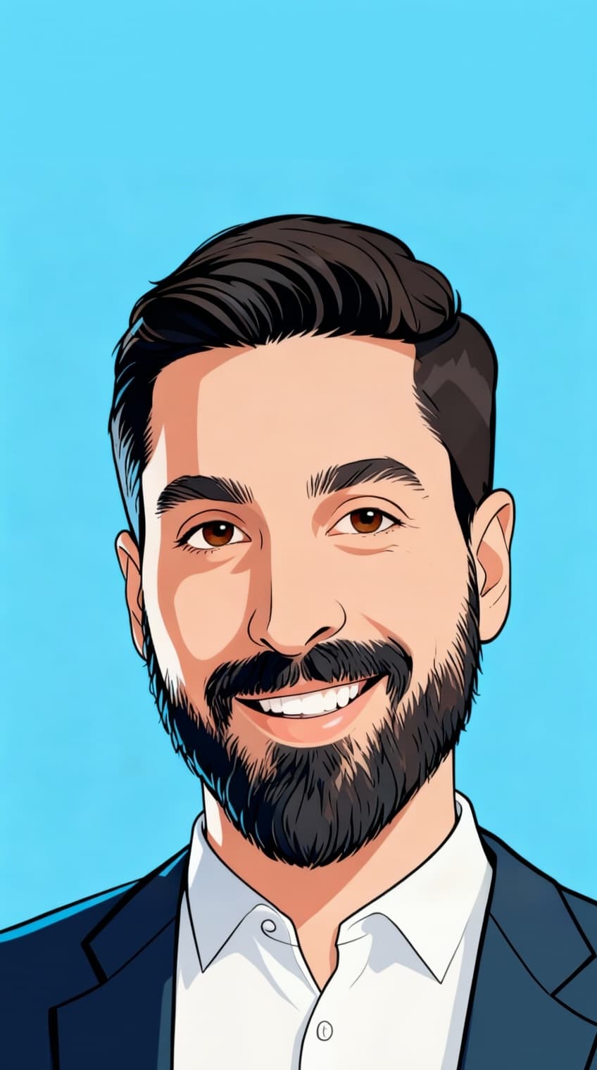 קריקטורה מעוצבת בסגנון קומיקס מתמונת פנים אמיתית